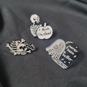 Ghost Skeleton Enamel Pins
